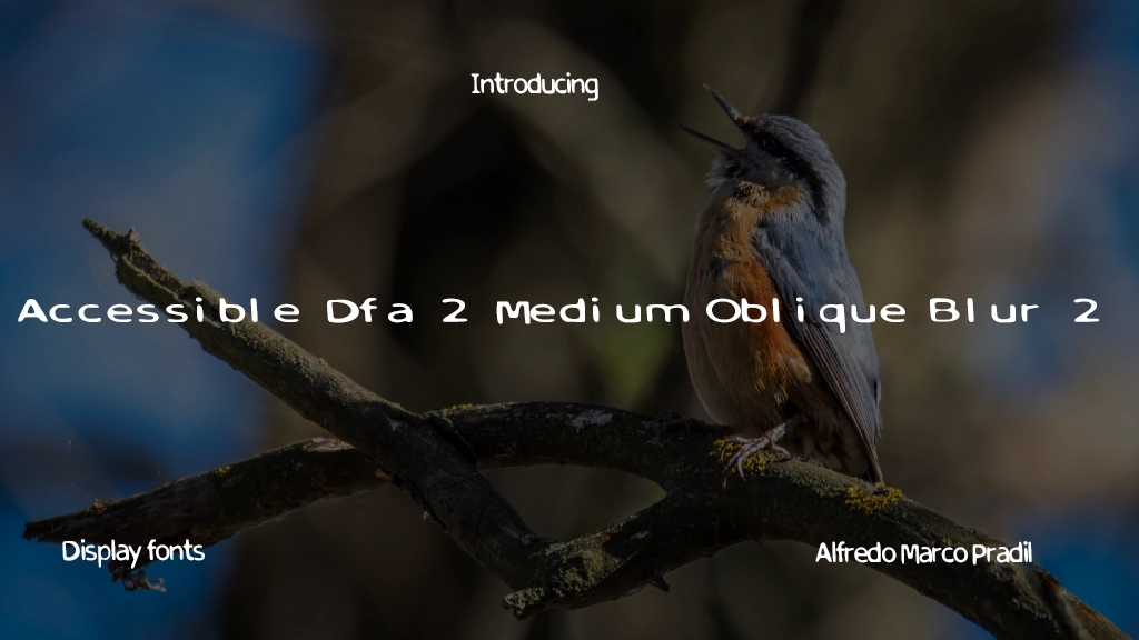Accessible Dfa 2 Medium Oblique Blur 2 Imagens de amostra de fonte  1