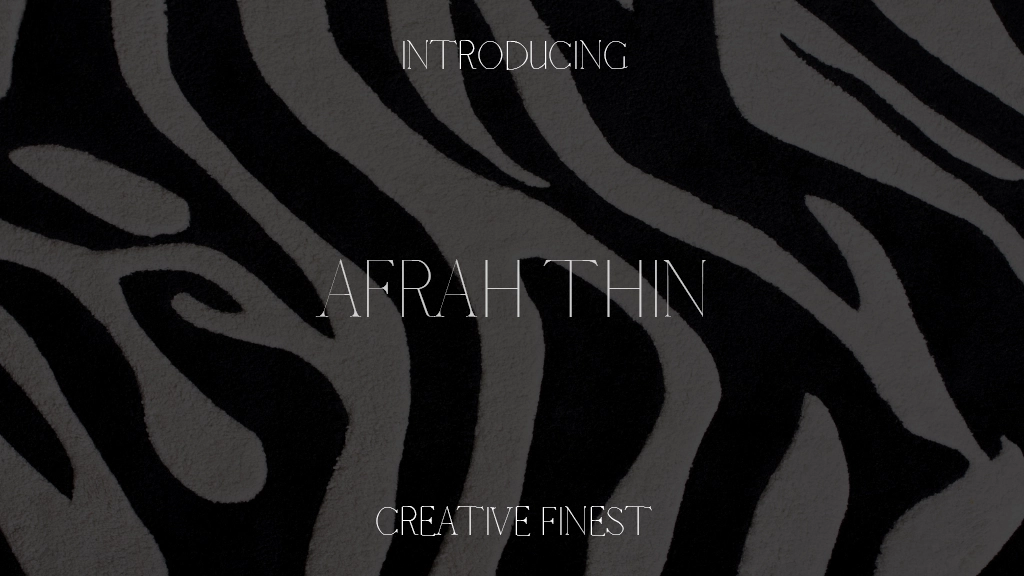 Afrah Thin Font Sample Images  1