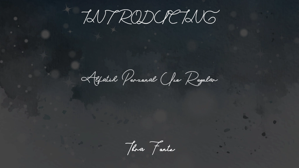 Alfatih Personal Use Regular Beispielbilder für Schriftarten  1