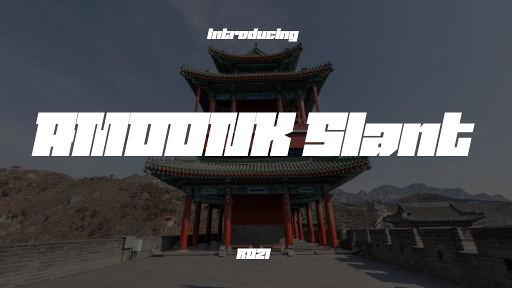 AMOONK trial Slant Imagens de amostra de fonte  1