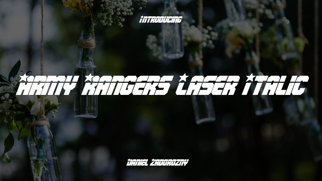 Army Rangers Laser Italic Font Sample Images  1