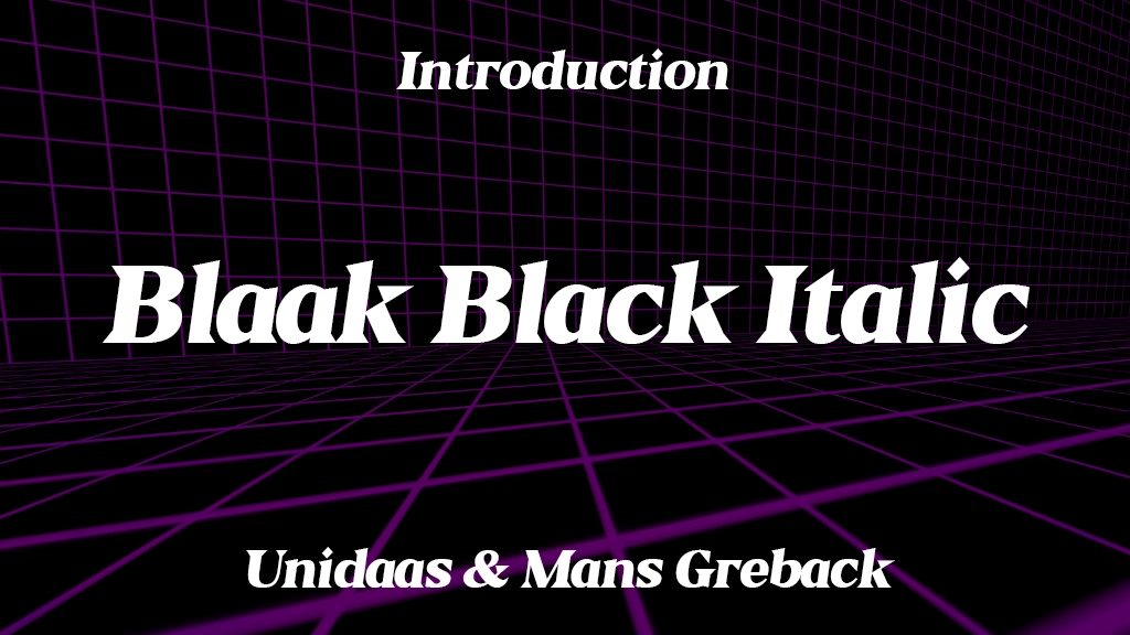 Blaak Black PERSONAL USE Italic Font Sample Images  1