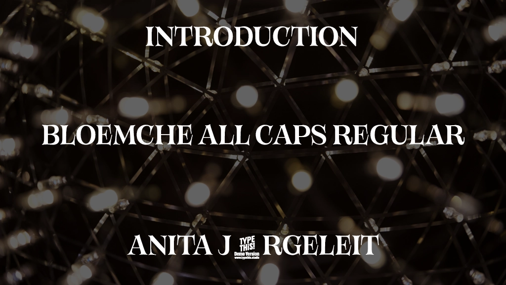 Bloemche All Caps Regular Trial Immagini di esempio dei caratteri  1
