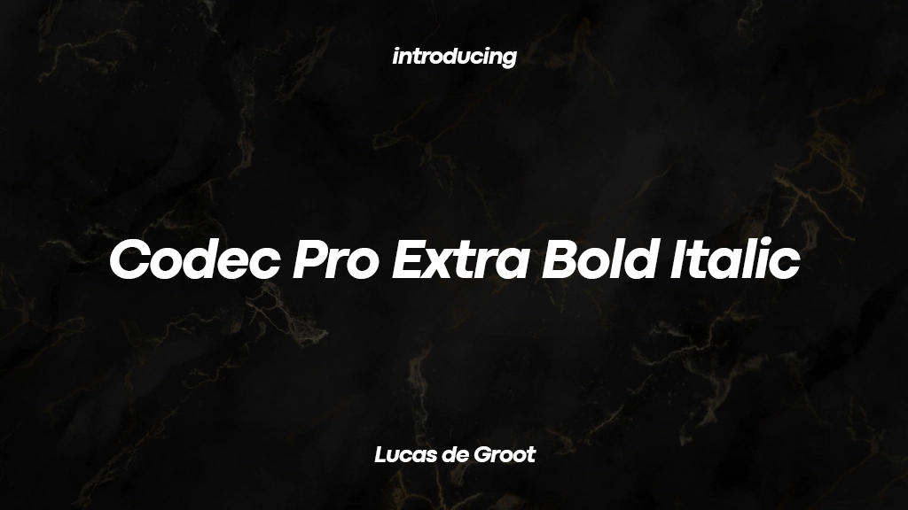 Codec Pro Extra Bold Italic フォントサンプル画像  1