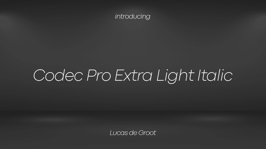 Codec Pro Extra Light Italic フォントサンプル画像  1