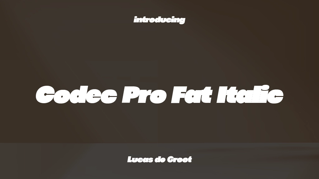 Codec Pro Fat Italic フォントサンプル画像  1