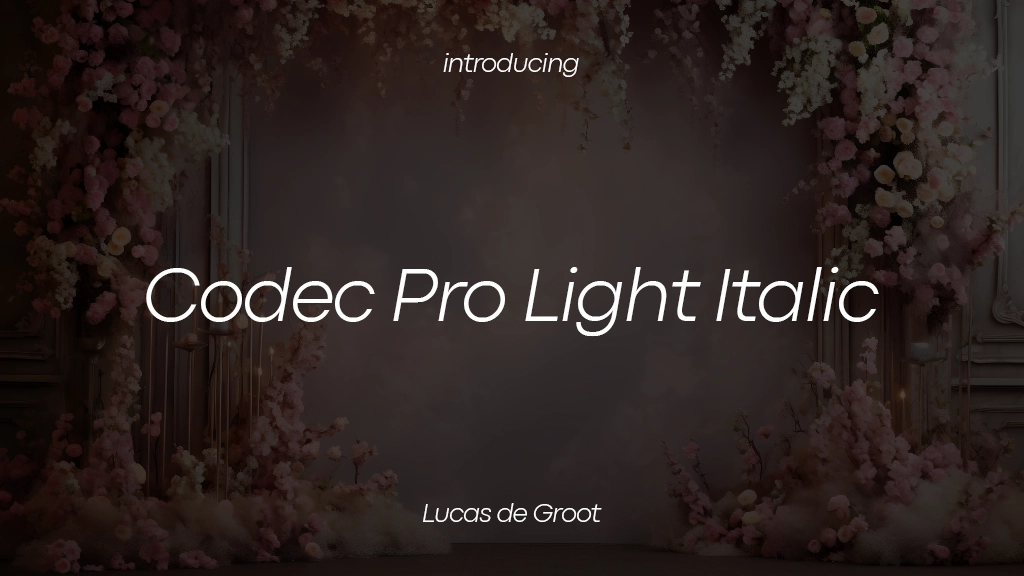 Codec Pro Light Italic フォントサンプル画像  1