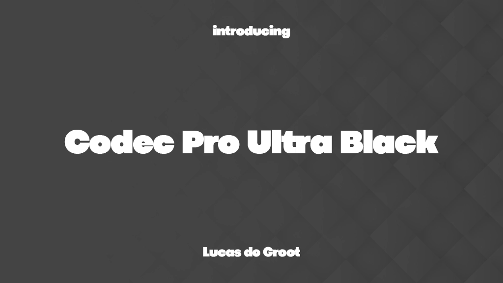 Codec Pro Ultra Black フォントサンプル画像  1