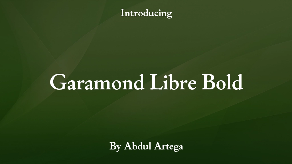 Garamond Libre Bold Imagens de amostra de fonte  1