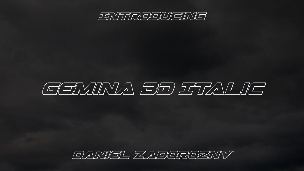 Gemina 3D Italic Font Sample Images  2