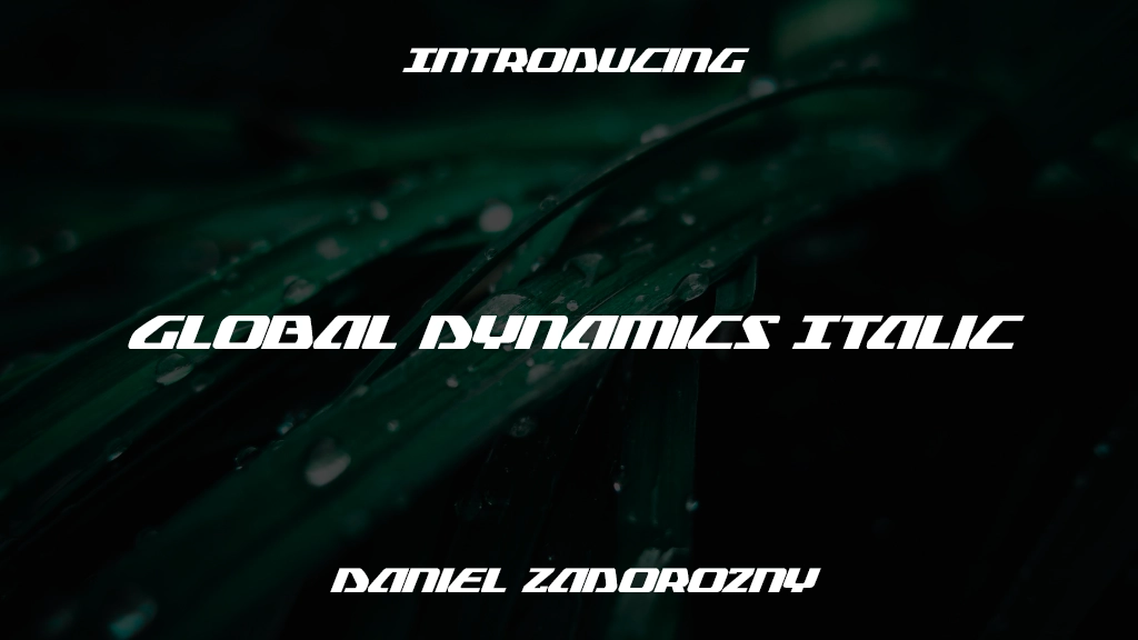 Global Dynamics Italic Italic Font Sample Images  2
