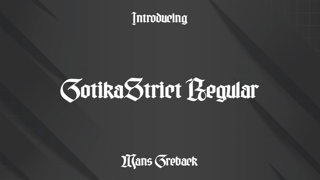 Gotika Strict PERSONAL USE Regular Font Sample Images  1