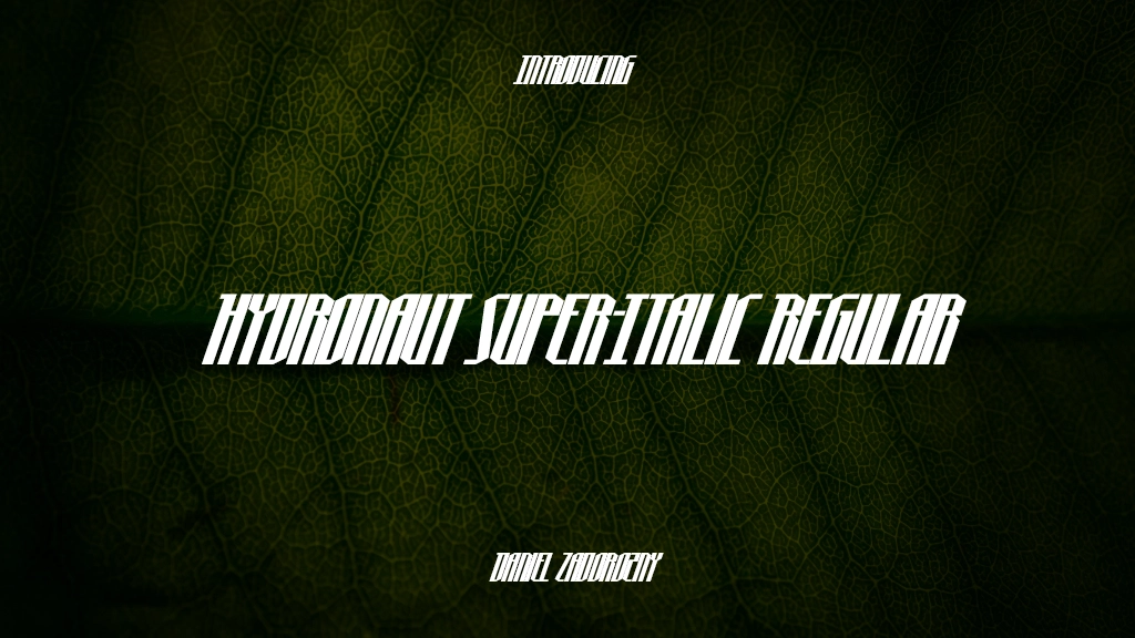 Hydronaut Super-Italic Regular Font Sample Images  1