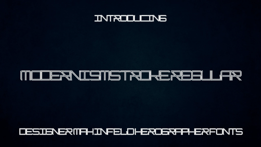 ModernismStroke Regular Imagens de amostra de fonte  1