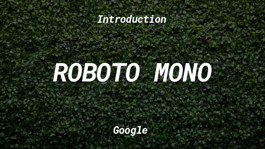 ROBOTO MONO Images d’exemples de polices  1