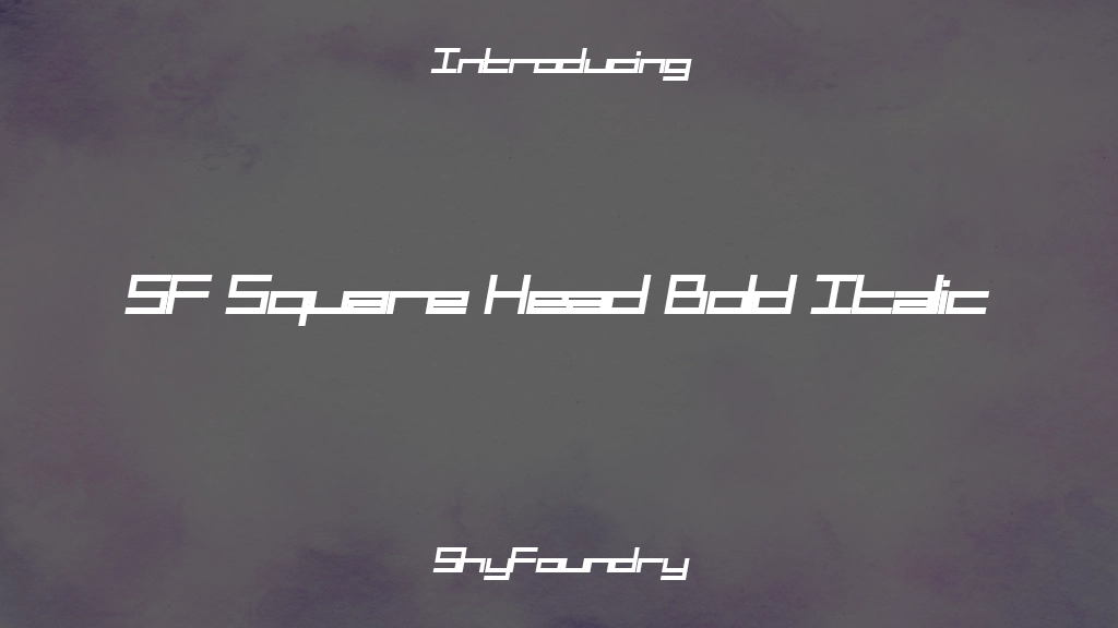 SF Square Head Bold Italic フォントサンプル画像  1